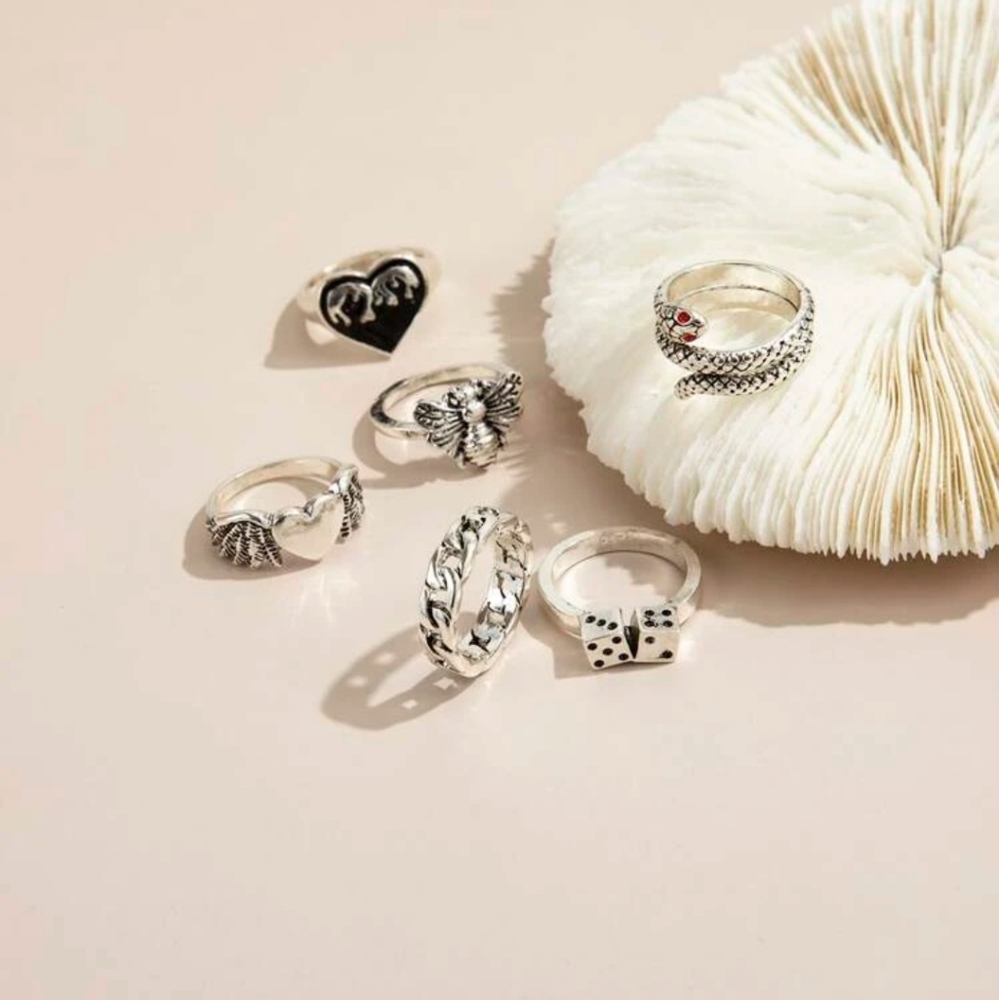 *Dieta* Set of 6 Rings - Picture 5 of 8
